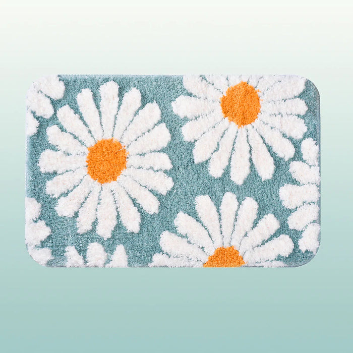 Skanto | Feblilac Sweet Daisy Badematte, lila Blumen-Teppich fürs Badezimmer