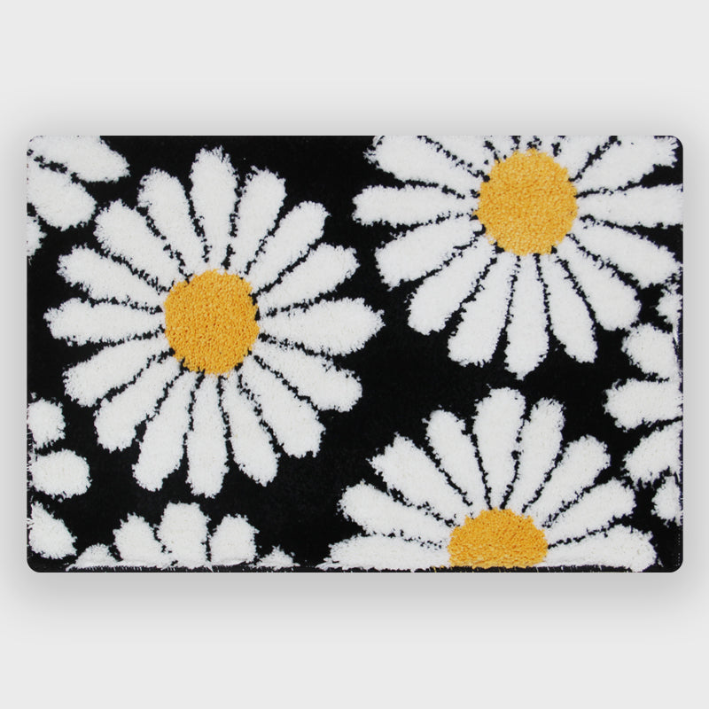 Skanto | Feblilac Sweet Daisy Badematte, lila Blumen-Teppich fürs Badezimmer