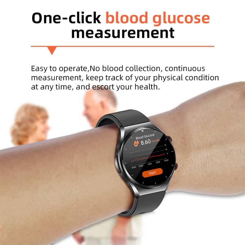 Skanto | One-Click Blutzucker Blutdruck EKG/EKG HRV Herzüberwachung Suga Pro Health Smartwatch