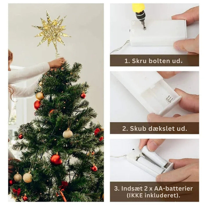 Skanto | TwinkleGlow – LED-Stern-Baumspitze mit warmem Licht und einfacher Montage