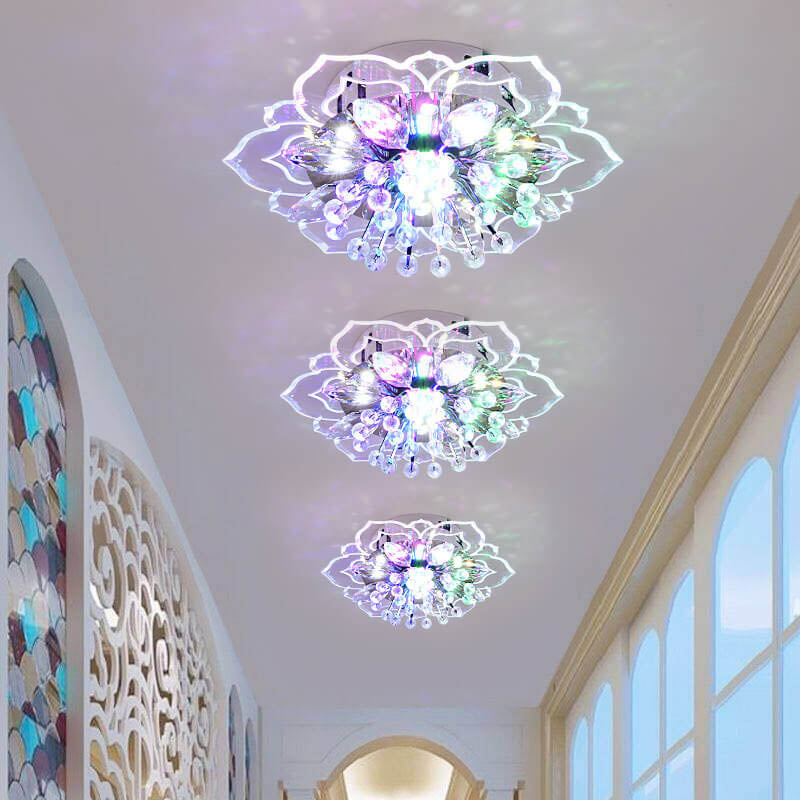 Skanto | GlowPetal LED-Kristall-Deckenleuchte | Blumenförmig | Modernes Design | Energiesparend | Dekorative Beleuchtung