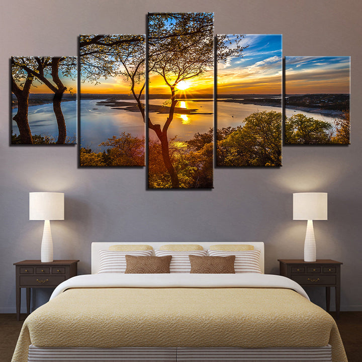 Warme Landschaft – Leinwand-Wandkunstgemälde