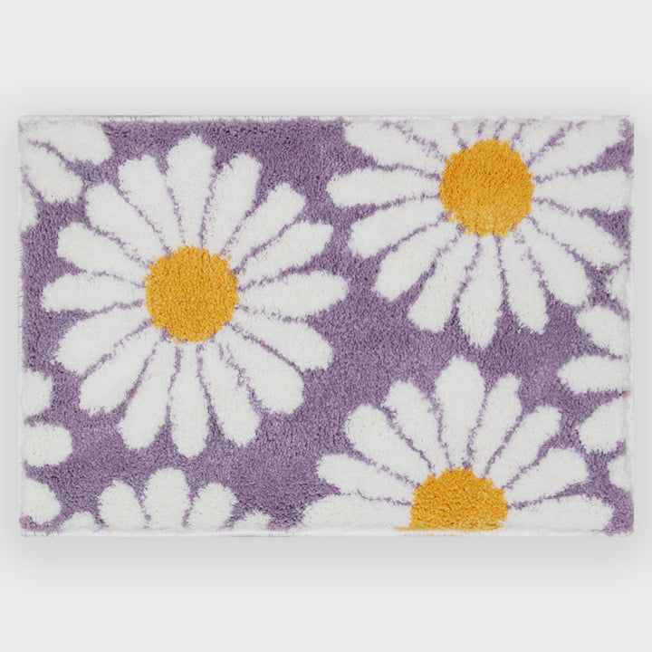 Skanto | Feblilac Sweet Daisy Badematte, lila Blumen-Teppich fürs Badezimmer