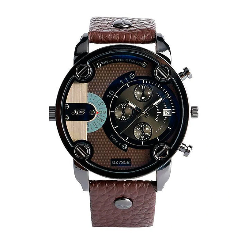Skanto | Herren-Mode-Armbanduhr mit großem Zifferblatt aus Stahl