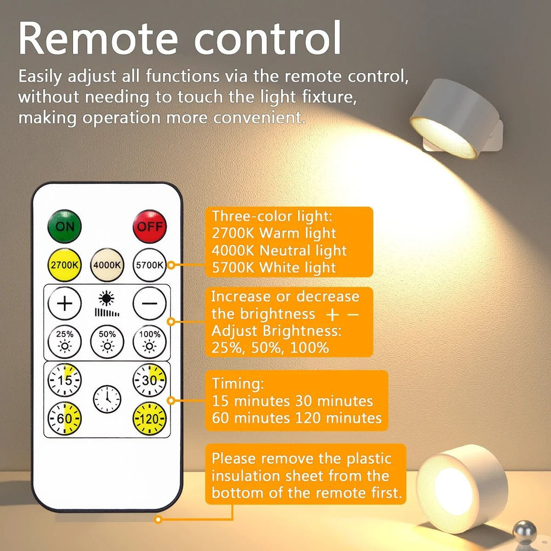 Skanto | Kabellose wiederaufladbare 360°-Wandleuchte | Energiesparende LED, Touch-Steuerung & vielseitige Heimbeleuchtung