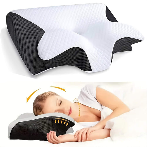 Skanto | RelaxNeck Ergonomisches Memory Foam Kissen – Nacken- und Rückenstütze