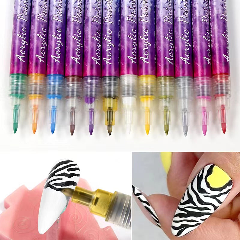 Skanto | 12-farbiger ultradünner gebogener Nagelstift