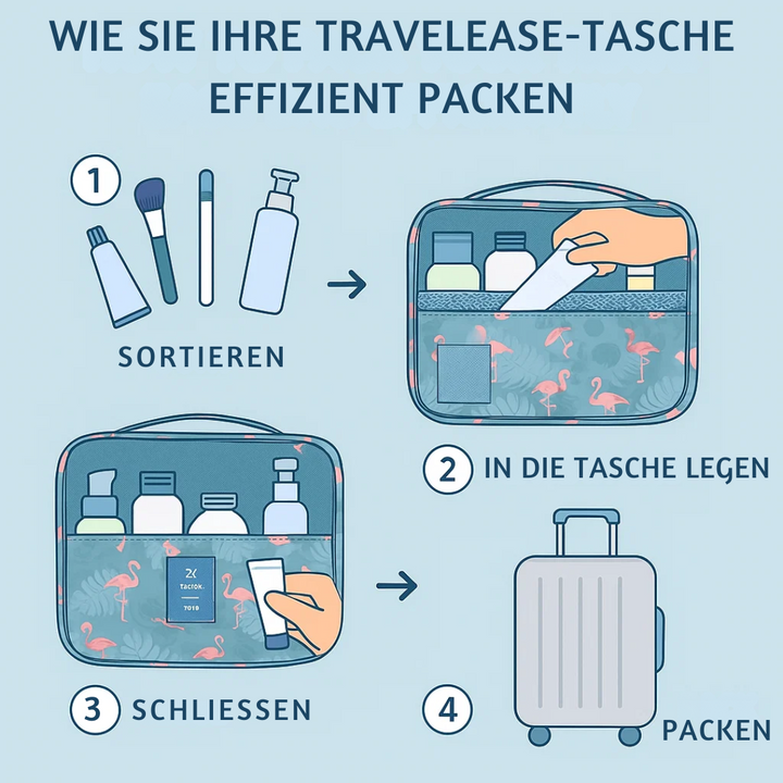 Skanto | TravelEase – Wasserabweisende Kulturtasche mit Haken und Fächern | Reise-Kulturtasche