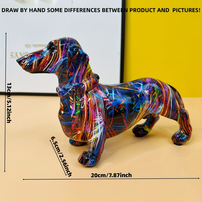 Skanto | Dachshund Glede – Farbenfrohes Dackel-Ornament für einen verspielten Akzent zu Hause