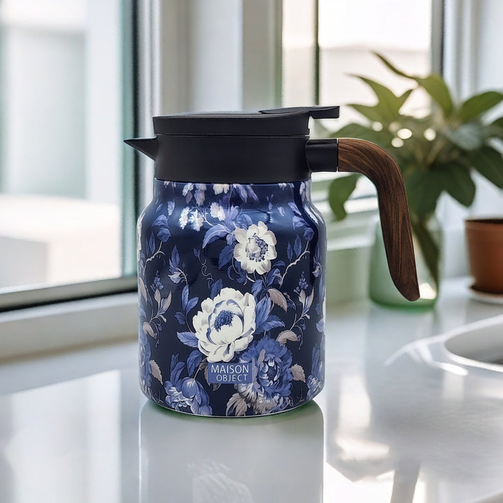 Skanto | Vintage Teekanne mit Blumenmuster – Integriertes Teesieb