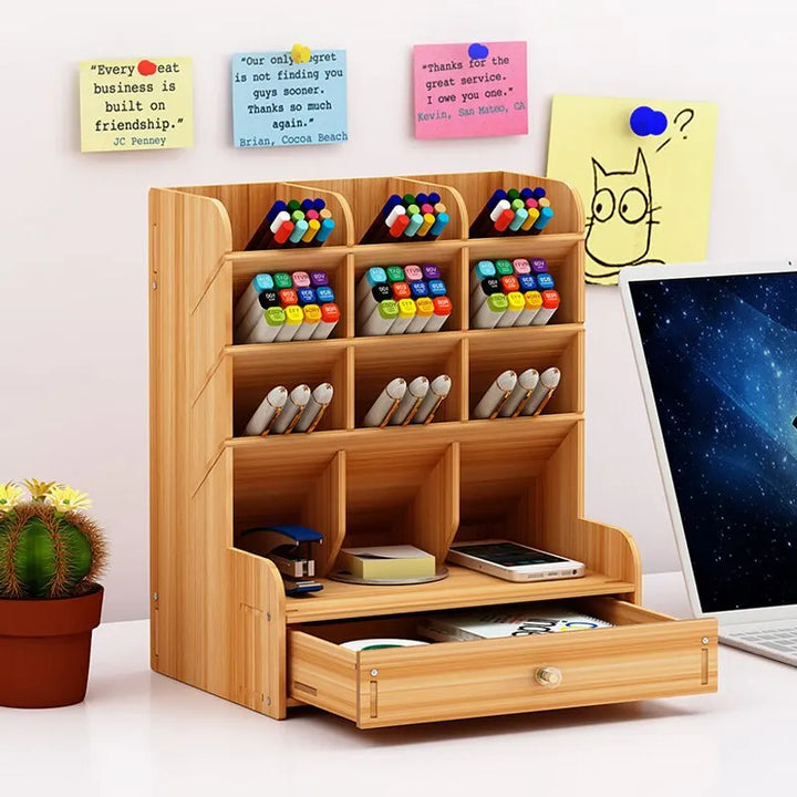 Skanto | PenBox | Schreibtisch-Organizer | Stifthalter aus Holz | Stilvolle & effiziente Aufbewahrungslösung