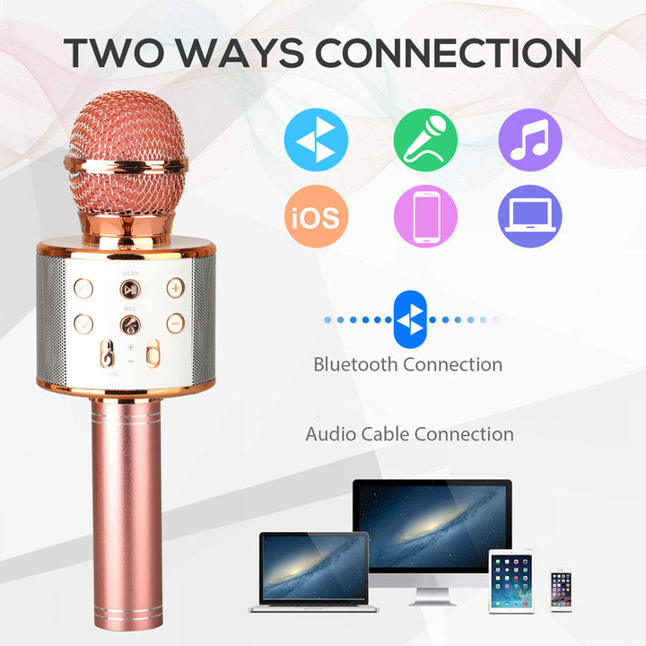 Skanto | Wiederaufladbares kabelloses Bluetooth Karaoke-Mikrofon