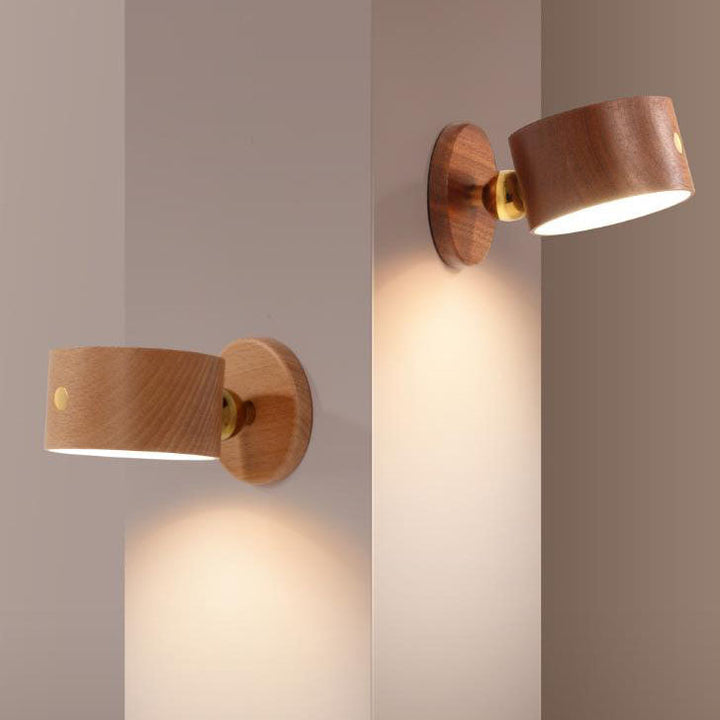 Skanto | Einfache Holz USB Wiederaufladbare Touch Magnet LED Nachtlicht Wandlampe