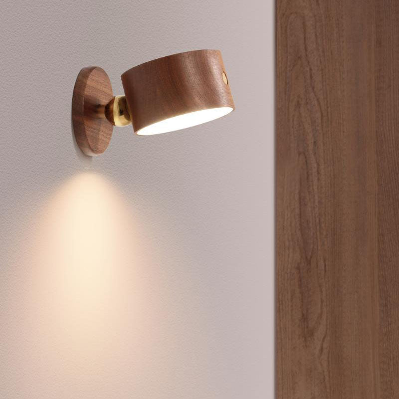 Skanto | Einfache Holz USB Wiederaufladbare Touch Magnet LED Nachtlicht Wandlampe