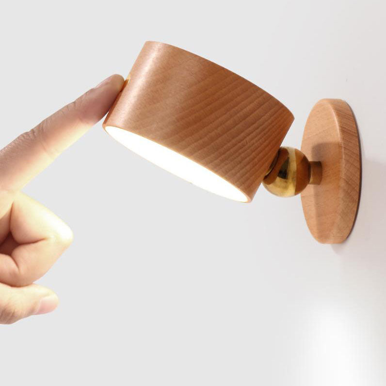 Skanto | Einfache Holz USB Wiederaufladbare Touch Magnet LED Nachtlicht Wandlampe