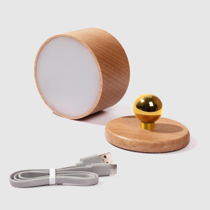 Skanto | Einfache Holz USB Wiederaufladbare Touch Magnet LED Nachtlicht Wandlampe