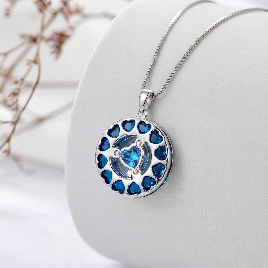 Skanto | Lunara | 18K vergoldete Geburtsstein-Halskette Mondstern-Design