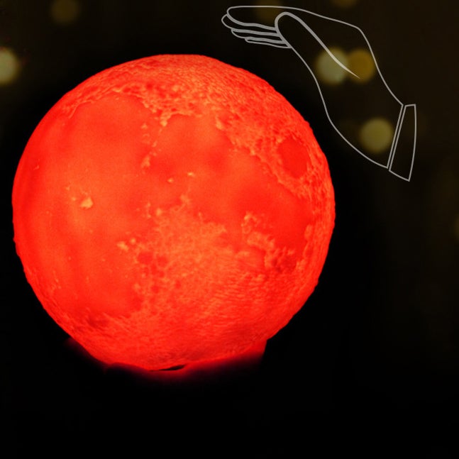 Skanto | Kreative Mini Wiederaufladbare 3D Gedruckte Mond 1-Licht LED Tischlampe