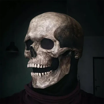 Skanto | Realistische Totenkopfmaske mit beweglichem Kiefer – Menschliche Skelettmaske für Halloween-Partys