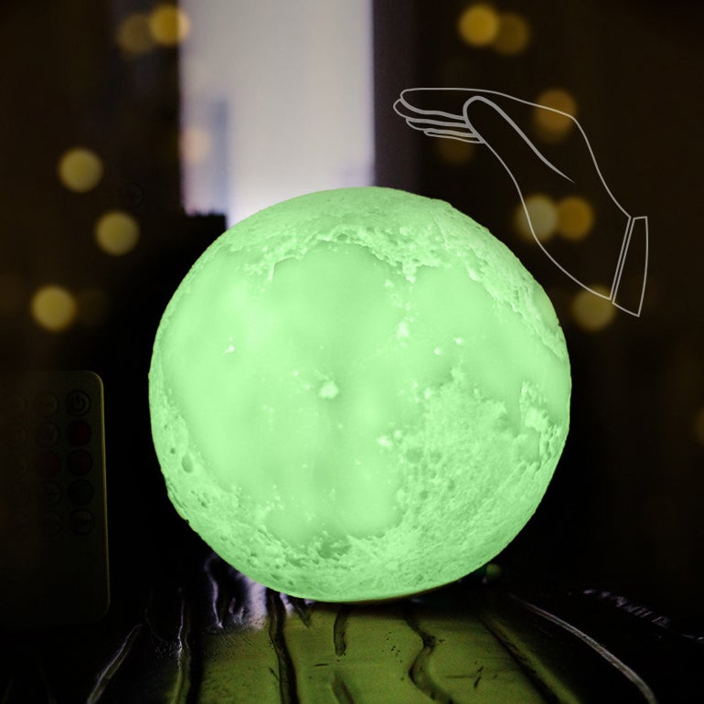 Skanto | Kreative Mini Wiederaufladbare 3D Gedruckte Mond 1-Licht LED Tischlampe