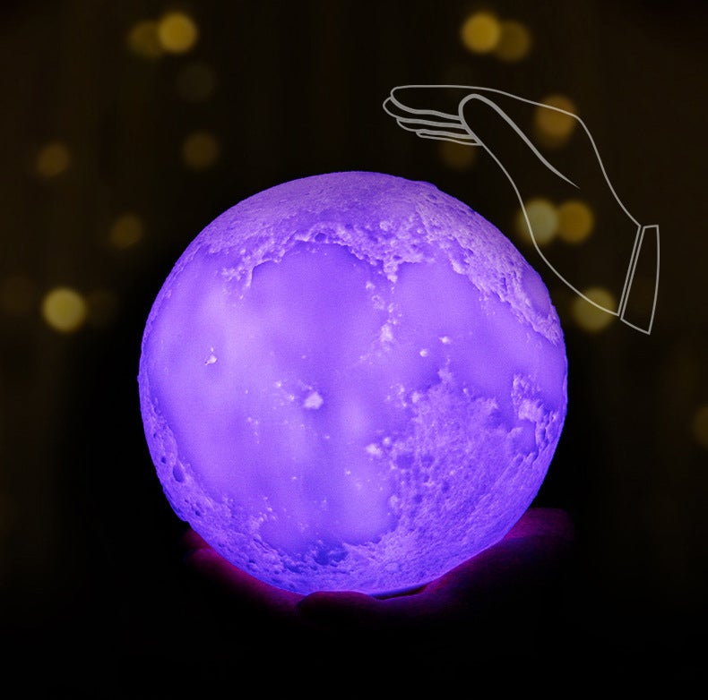 Skanto | Kreative Mini Wiederaufladbare 3D Gedruckte Mond 1-Licht LED Tischlampe