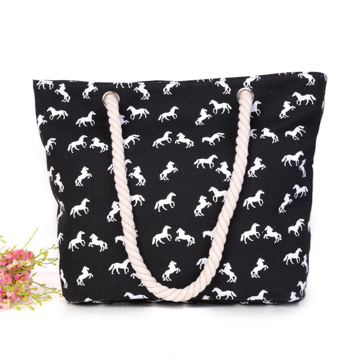 Strandtasche mit verspieltem Pferdemuster Skanto