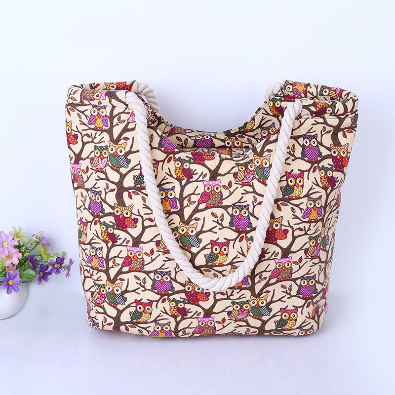Strandtasche mit Eulenmuster Skanto