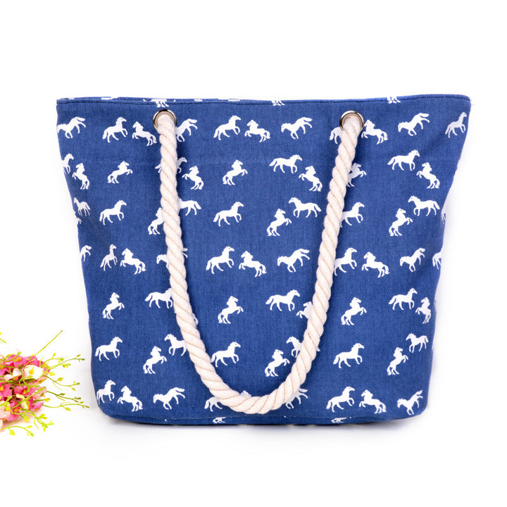 Strandtasche mit verspieltem Pferdemuster Skanto