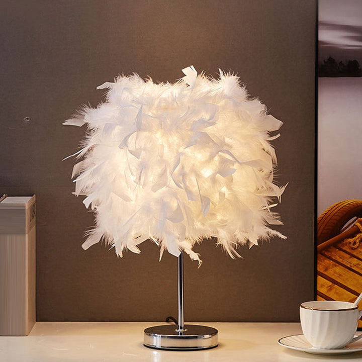 Skanto | Weiße Zylinder-Nachttischlampe, Einzellampe, Feder-Nachttischlampe
