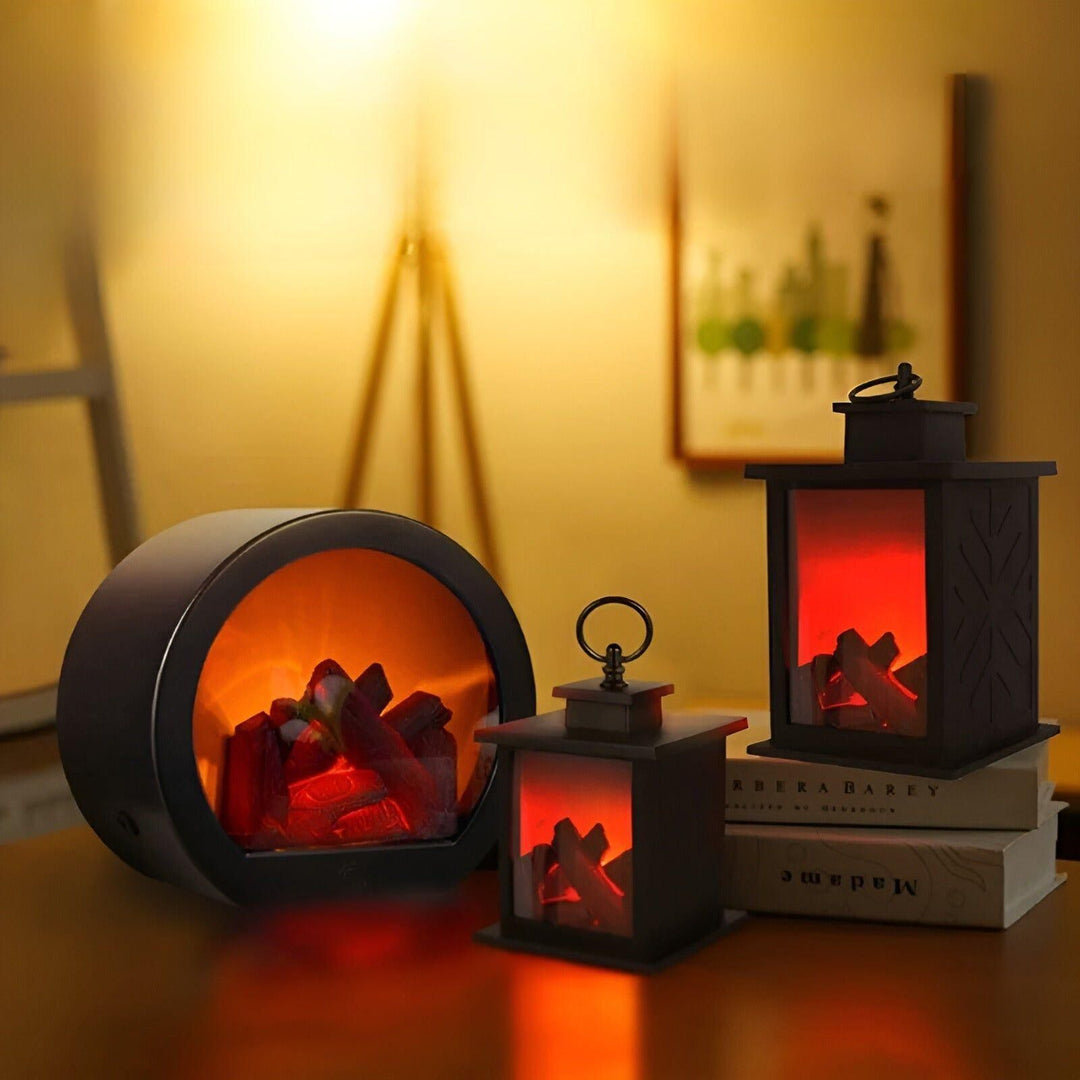 Skanto | RadiantFlame LED-Laterne – Realistische Flammen-Tischlampe für gemütliche Atmosphäre
