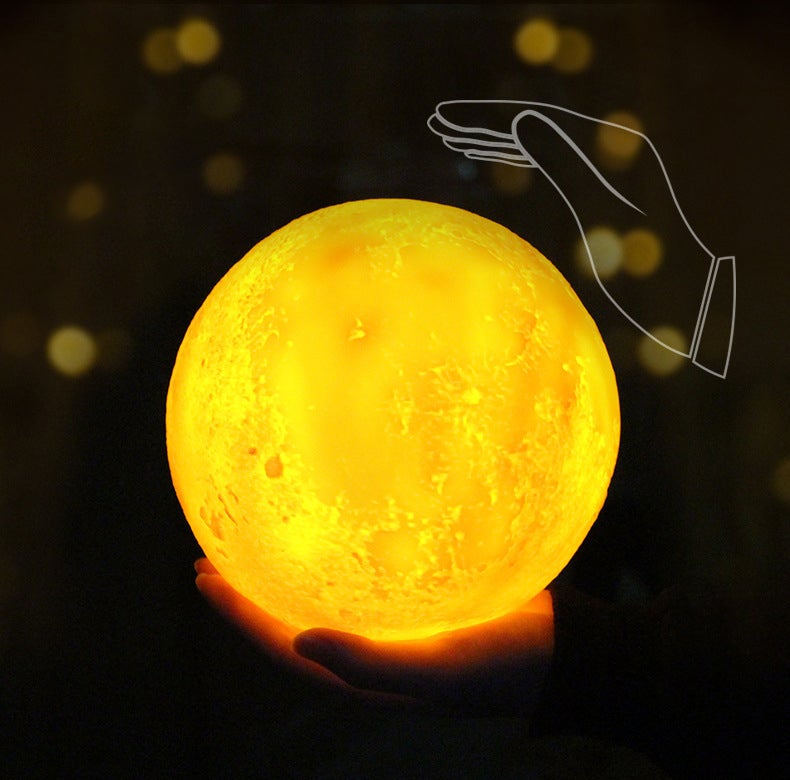 Skanto | Kreative Mini Wiederaufladbare 3D Gedruckte Mond 1-Licht LED Tischlampe