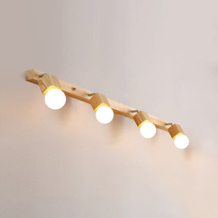 Skanto | Moderner Schminkspiegel aus Holz mit verstellbarem Wandarm, Bad-Wandleuchten