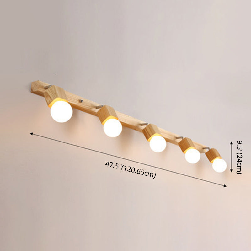 Skanto | Moderner Schminkspiegel aus Holz mit verstellbarem Wandarm, Bad-Wandleuchten