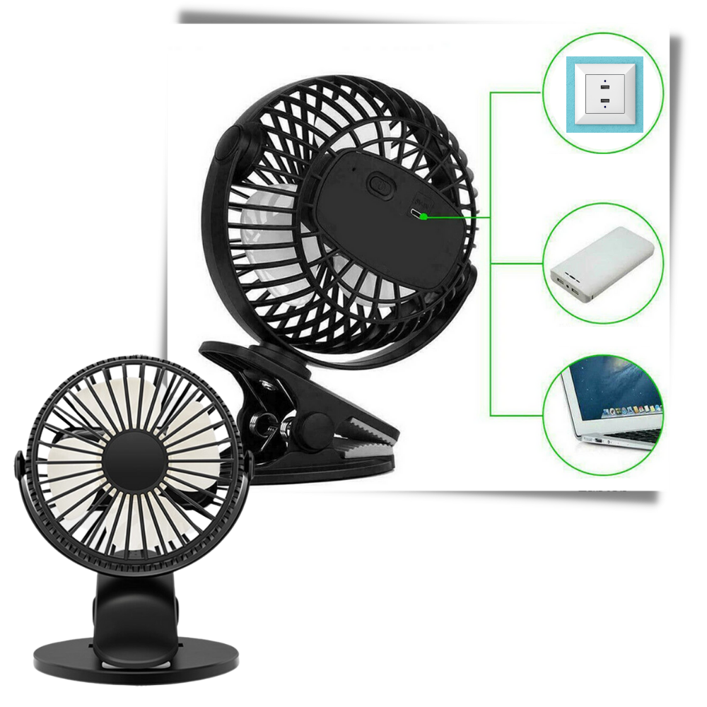 Tragbarer wiederaufladbarer USB-Ventilator