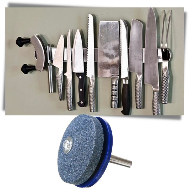 Rotierendes Rasenmäher-Klingenschärfer-Set