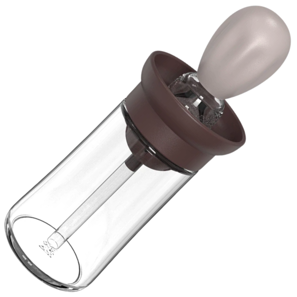 Glas-Ölflasche mit Pinsel