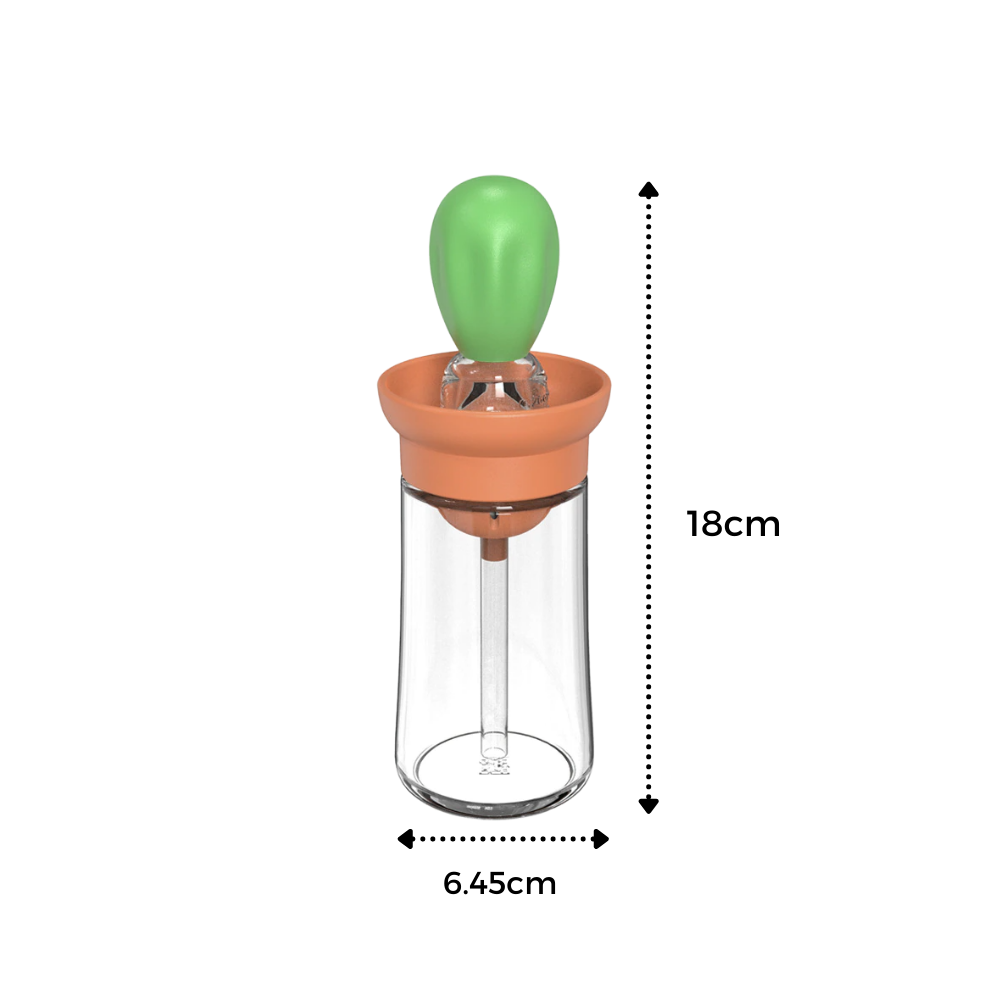 Glas-Ölflasche mit Pinsel