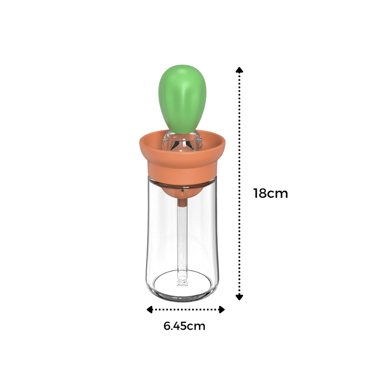 Glas-Ölflasche mit Pinsel