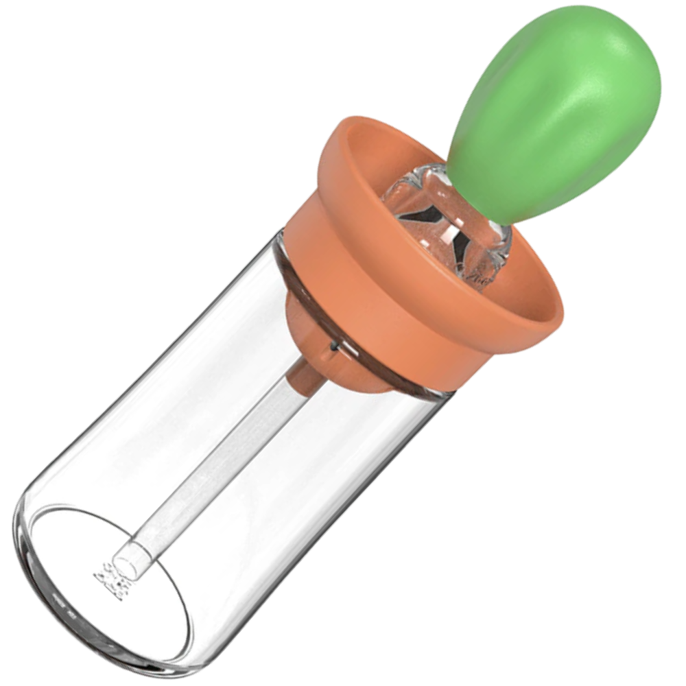 Glas-Ölflasche mit Pinsel