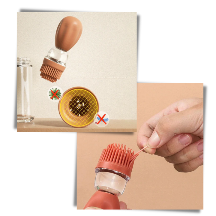 Glas-Ölflasche mit Pinsel