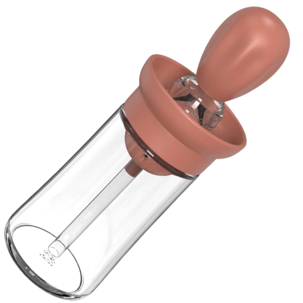 Glas-Ölflasche mit Pinsel