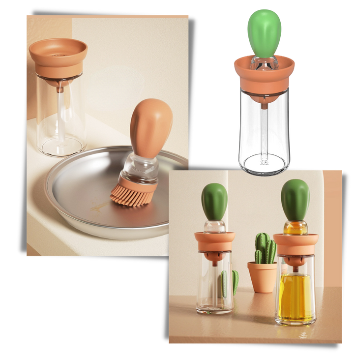 Glas-Ölflasche mit Pinsel