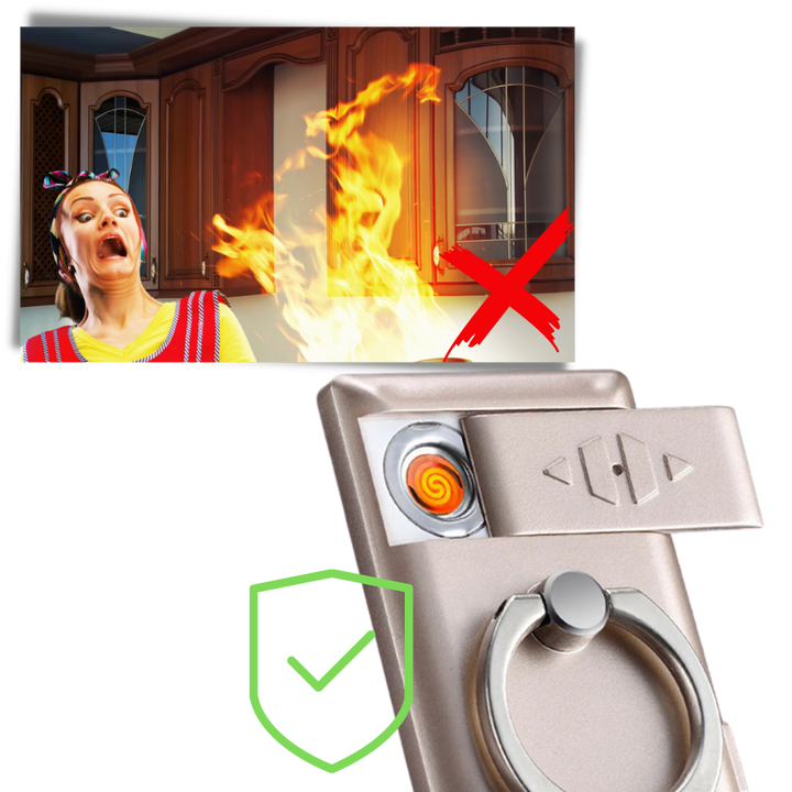 Handyring mit Feuerzeug
