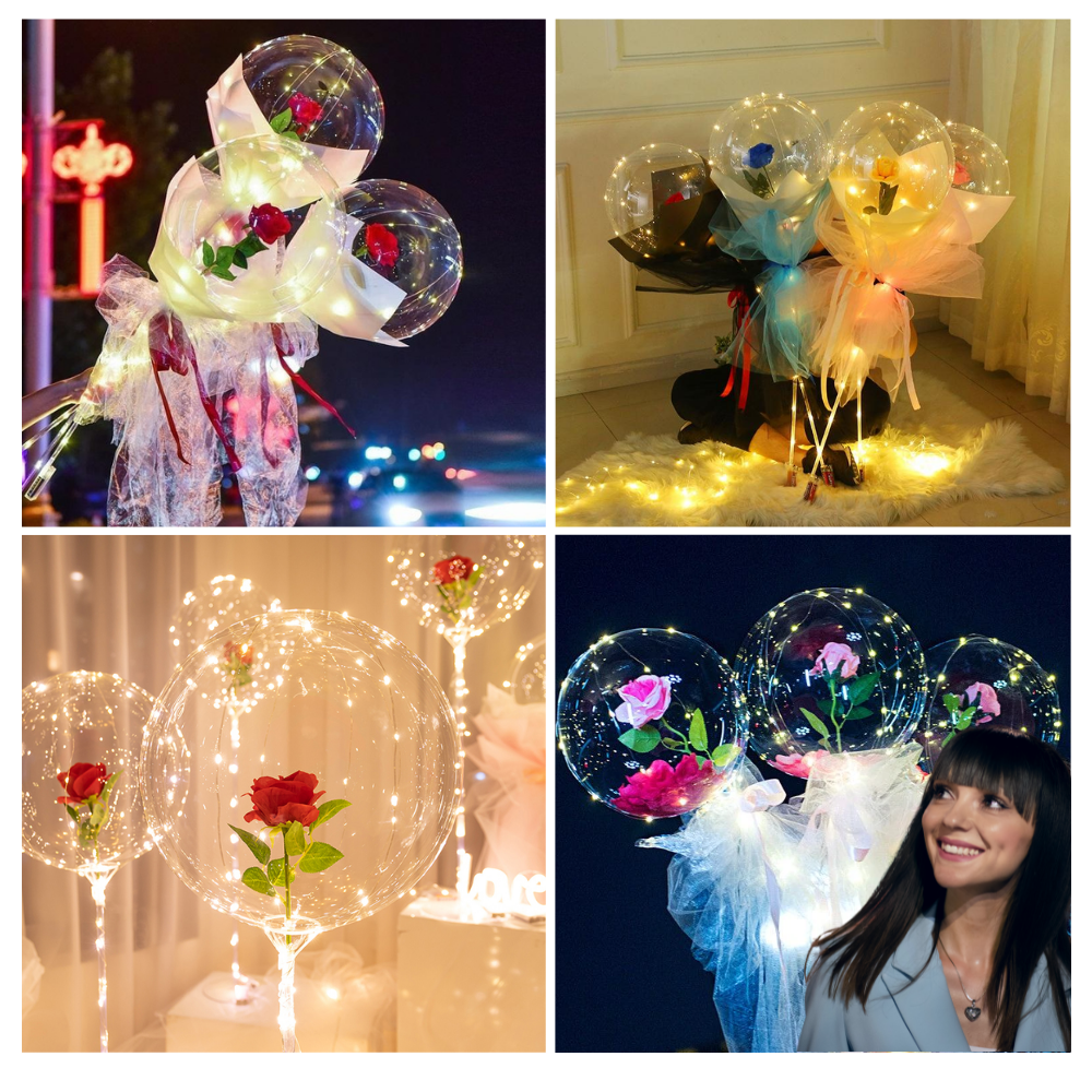 Schöne Rosen-LED-Ballon