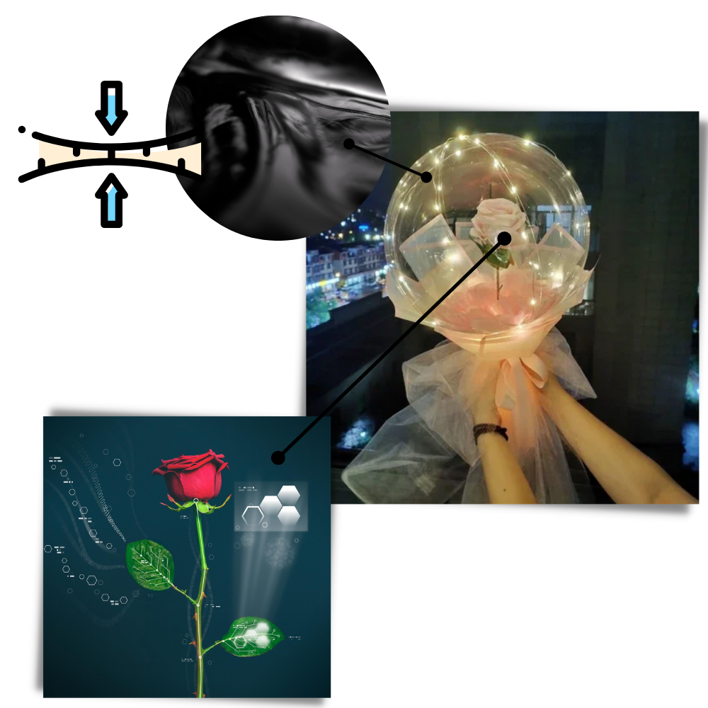 Schöne Rosen-LED-Ballon