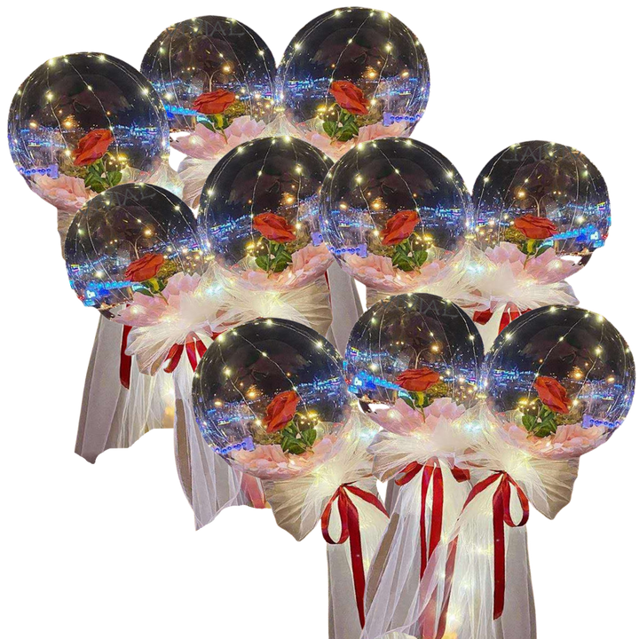 Schöne Rosen-LED-Ballon