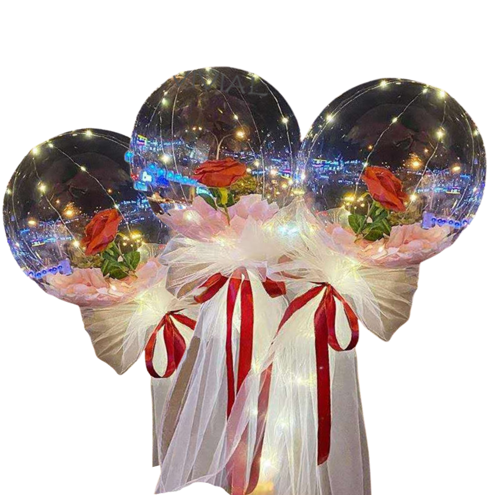 Schöne Rosen-LED-Ballon
