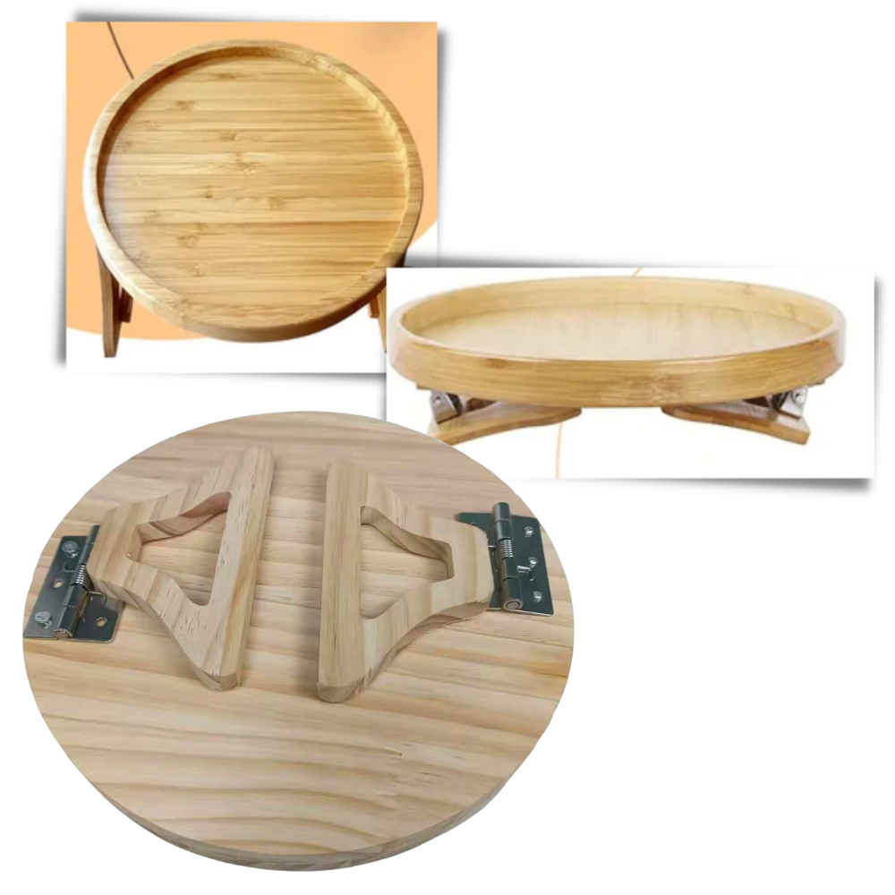 Klappbarer Armlehnentisch aus Holz
