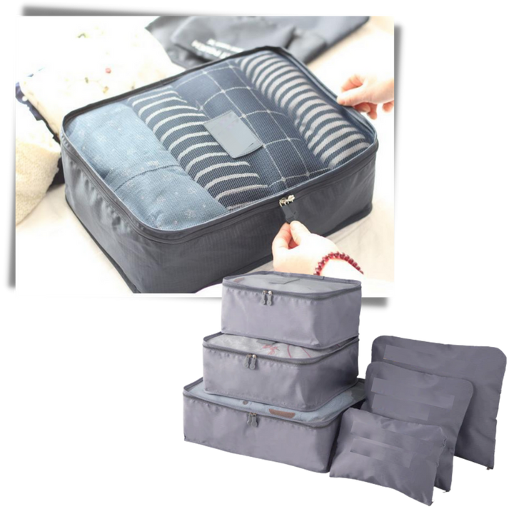 Set aus 6 kleinen Reisetaschen für Koffer
