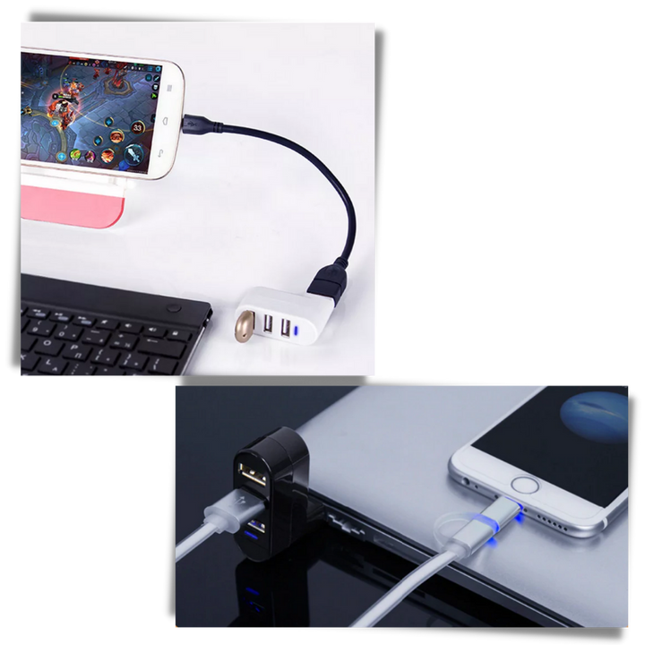 Drehbarer Multi-Port USB-Adapter